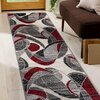 World Rug Gallery Modern Geometric Circular Harmony Non Shedding Soft Area Rug 2' x 7' Red 393RED2x7